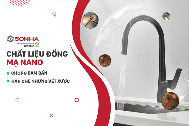 Vòi chậu rửa bát Kagol K62 phủ đồng mạ nano