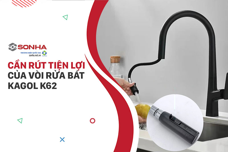 Vòi nước rửa chén Kagol K62 tiện lợi cần rút