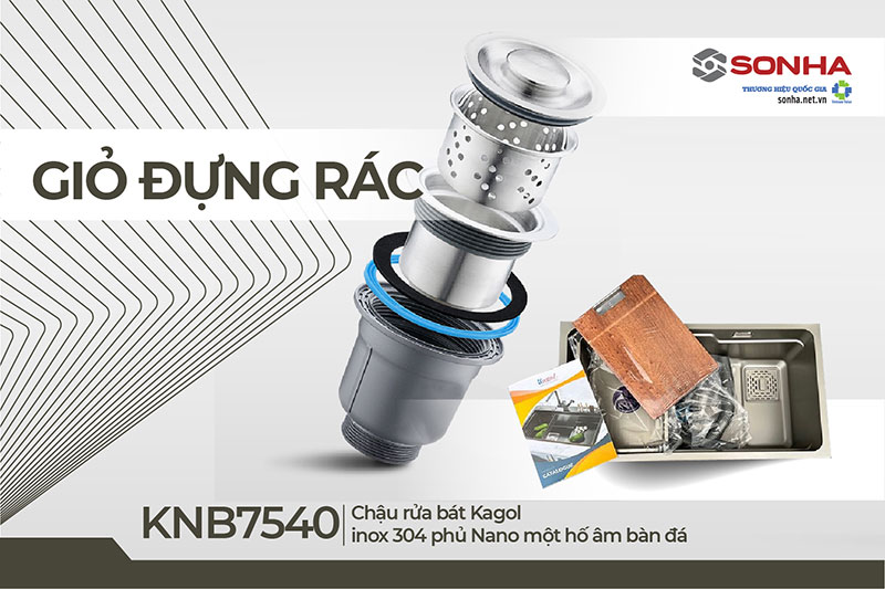 Giỏ lọc rác KNB7540-304 hạn chế tắc đường ống nước