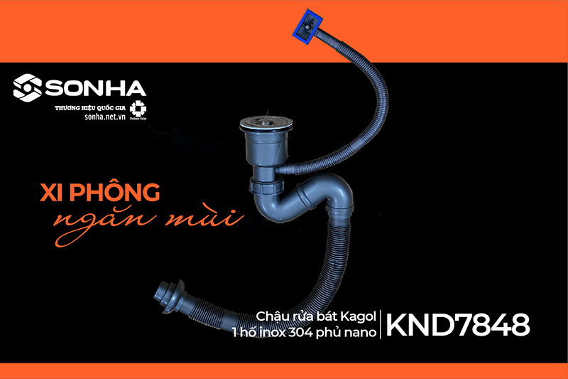 Xi phông chậu Kagol KND7848-304 lớn thoát nước hiệu quả