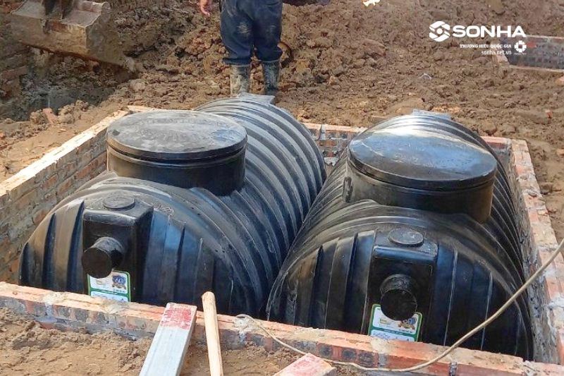 Hình ảnh lắp đặt thực tế bể tự hoại Septic