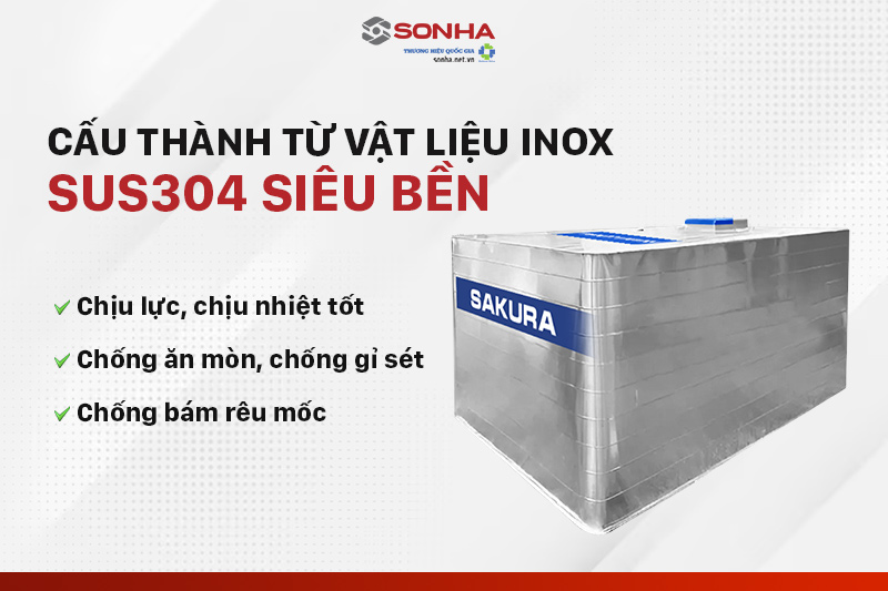Bể đặt nổi Sakura được chế tạo từ inox 304 cao cấp