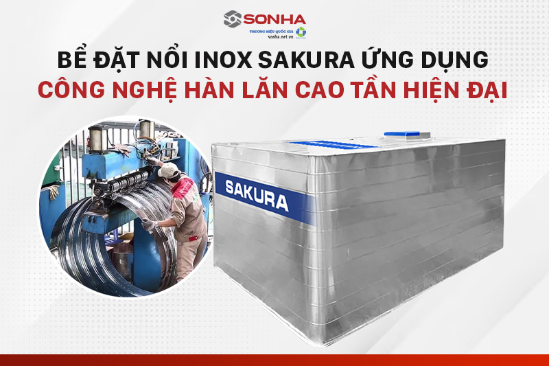 Bể treo inox đặt nổi sản xuất trên dây chuyền công nghệ hàn lăn hiện đại