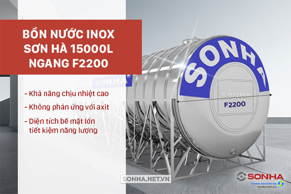 Bồn công nghiệp 15000l ngang F2200