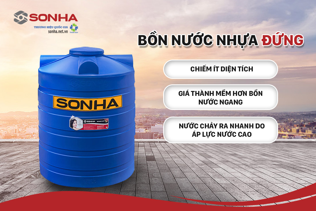 Ưu điểm của bồn nước nhựa đứng