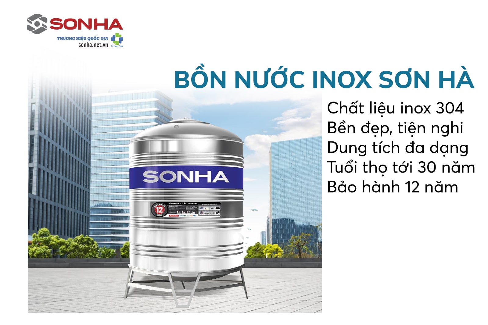 Bồn nước inox Sơn Hà