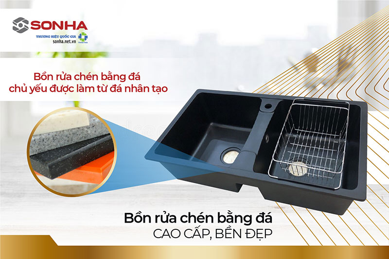 Chất liệu bồn rửa chén đá