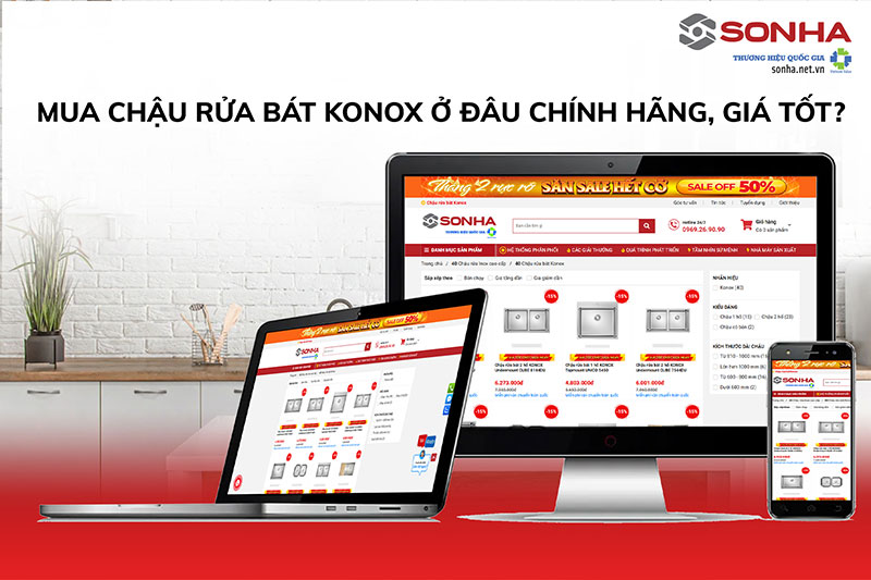 Địa chỉ mua chậu rửa Konox chính hãng