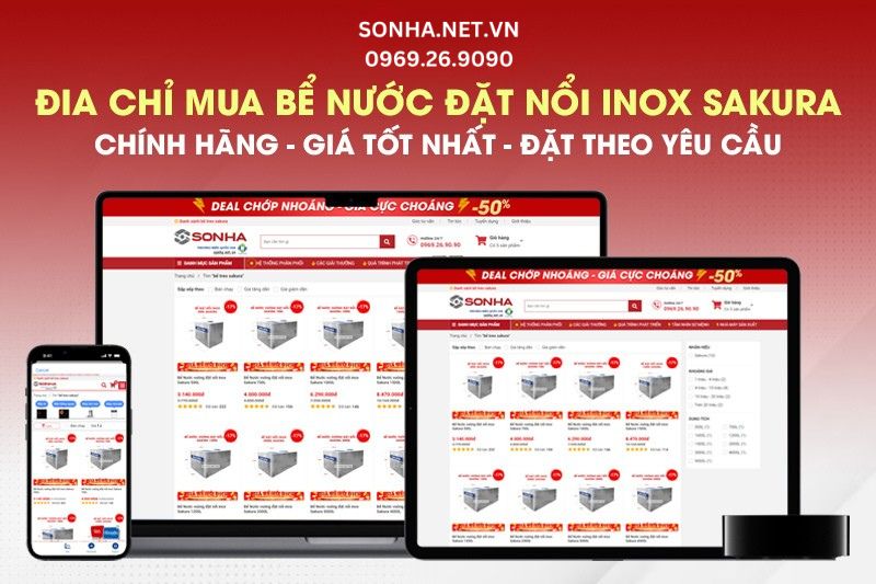 Sonha.net.vn - Địa chỉ mua bể vuông inox đặt nổi chính hãng