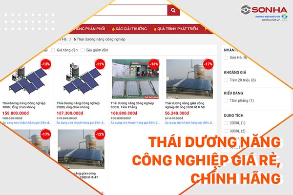 Địa điểm mua thái dương năng công nghiệp Sơn Hà