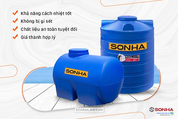 Bồn nhựa Sơn Hà mang nhiều ưu điểm nổi bật 