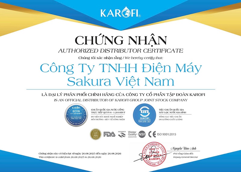 Điện máy Sakura là đại lý phân phối chính hãng của tập đoàn Karofi