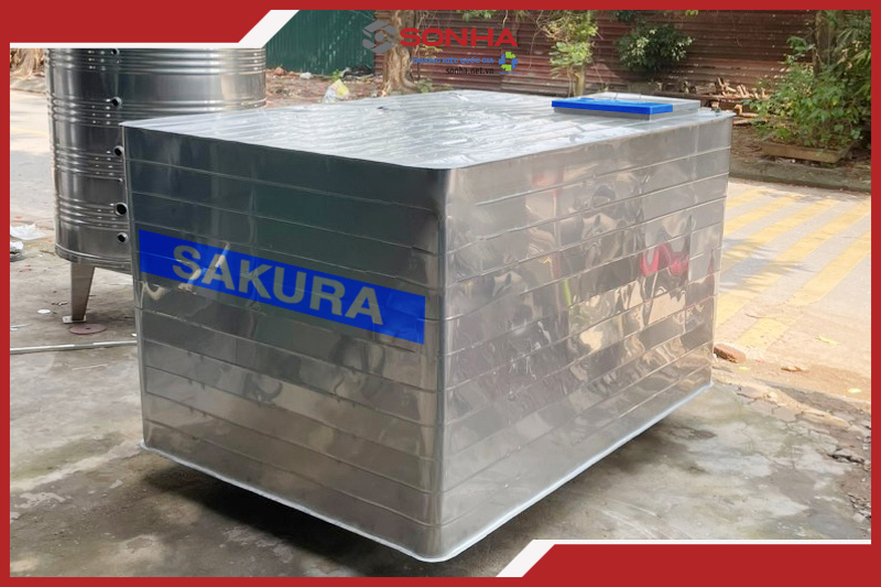 Ảnh thực tế bể vuông inox đặt nổi Sakura
