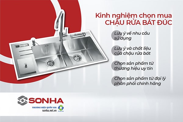 Kinh nghiệm mua chậu rửa bát đúc inox nguyên khối