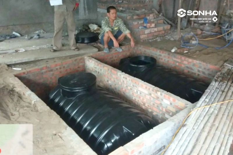 Hình ảnh lắp đặt thực tế bể tự hoại Septic