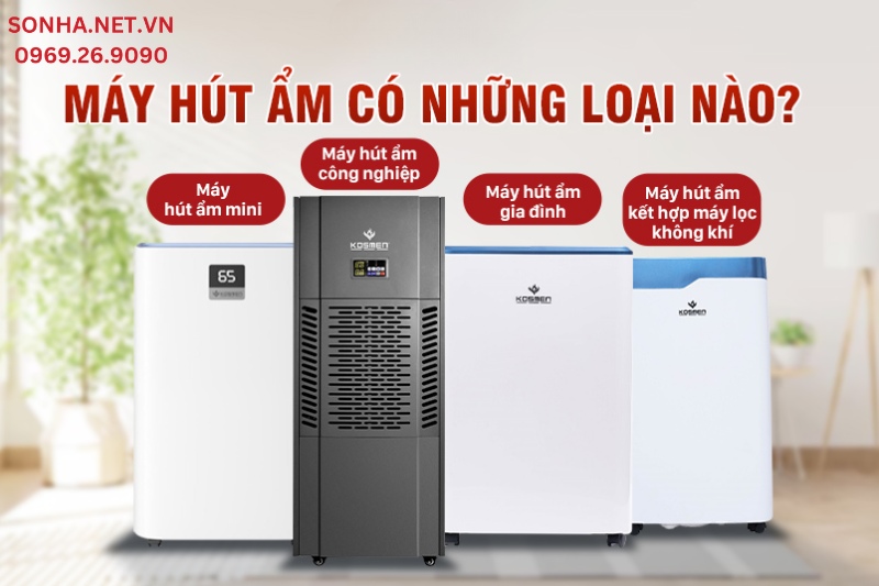 Máy hút ẩm gồm những loại nào?