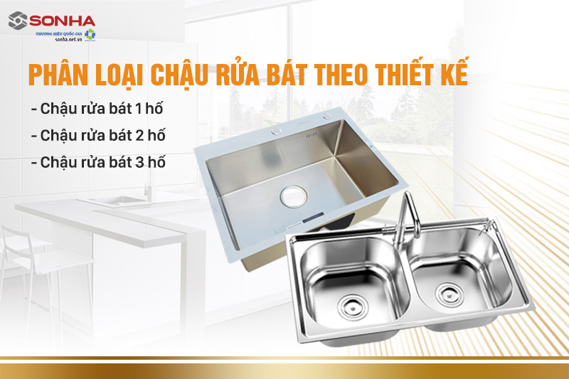 Phân loại chậu rửa theo thiết kế