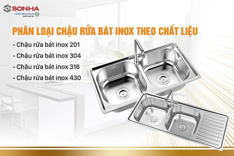 Phân loại chậu rửa inox