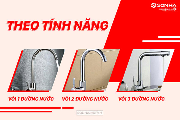 Vòi nước bồn rửa chén phân theo tính năng gồm 3 loại