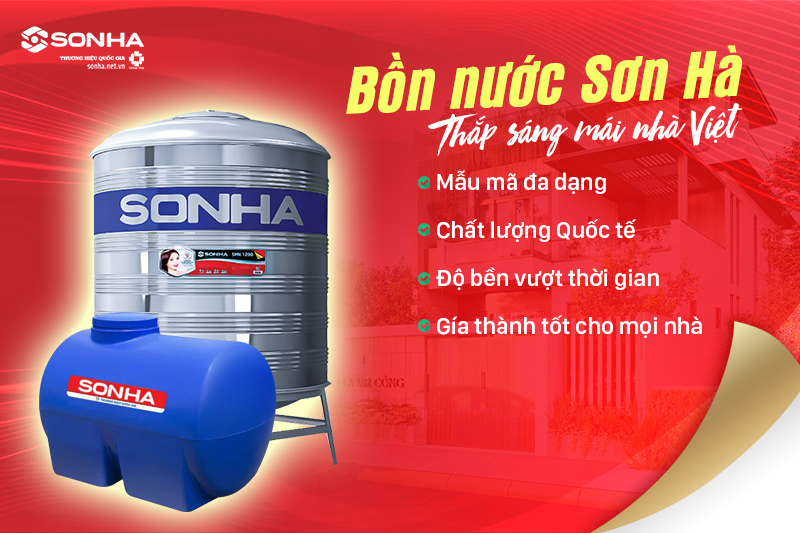 Bồn nước Sơn Hà thắp sáng mái nhà Việt nhờ những ưu điểm vượt trội