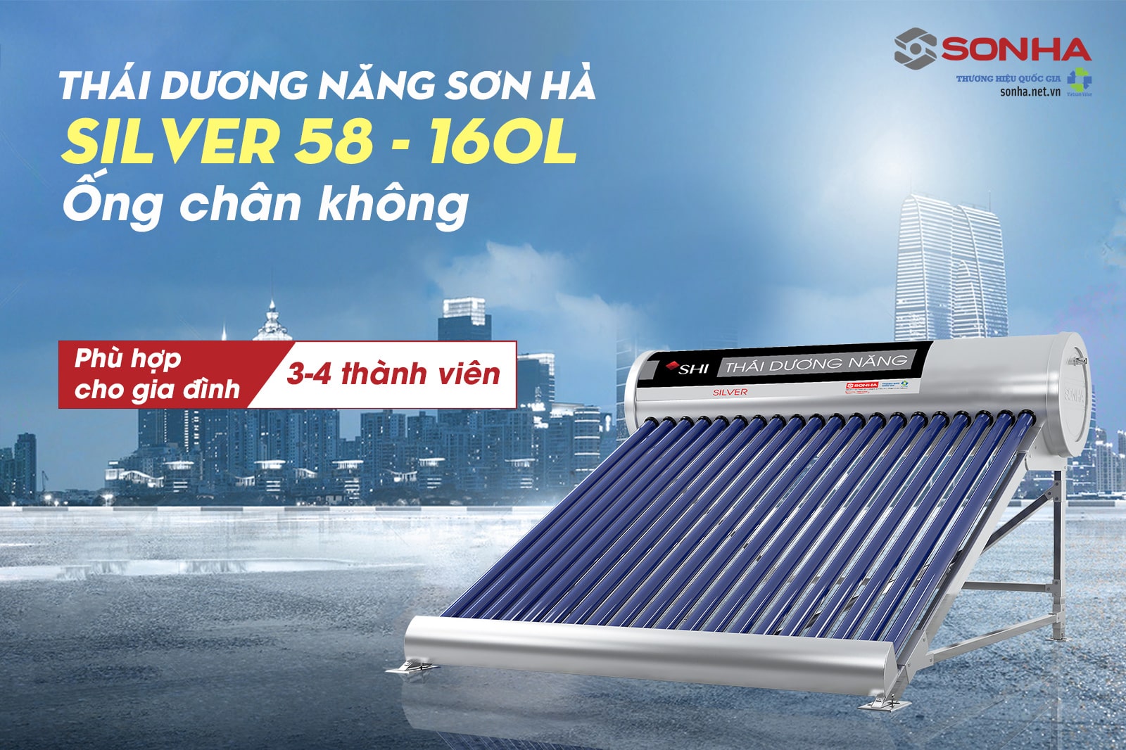 Thái dương năng Silver 160 lít ống chân không