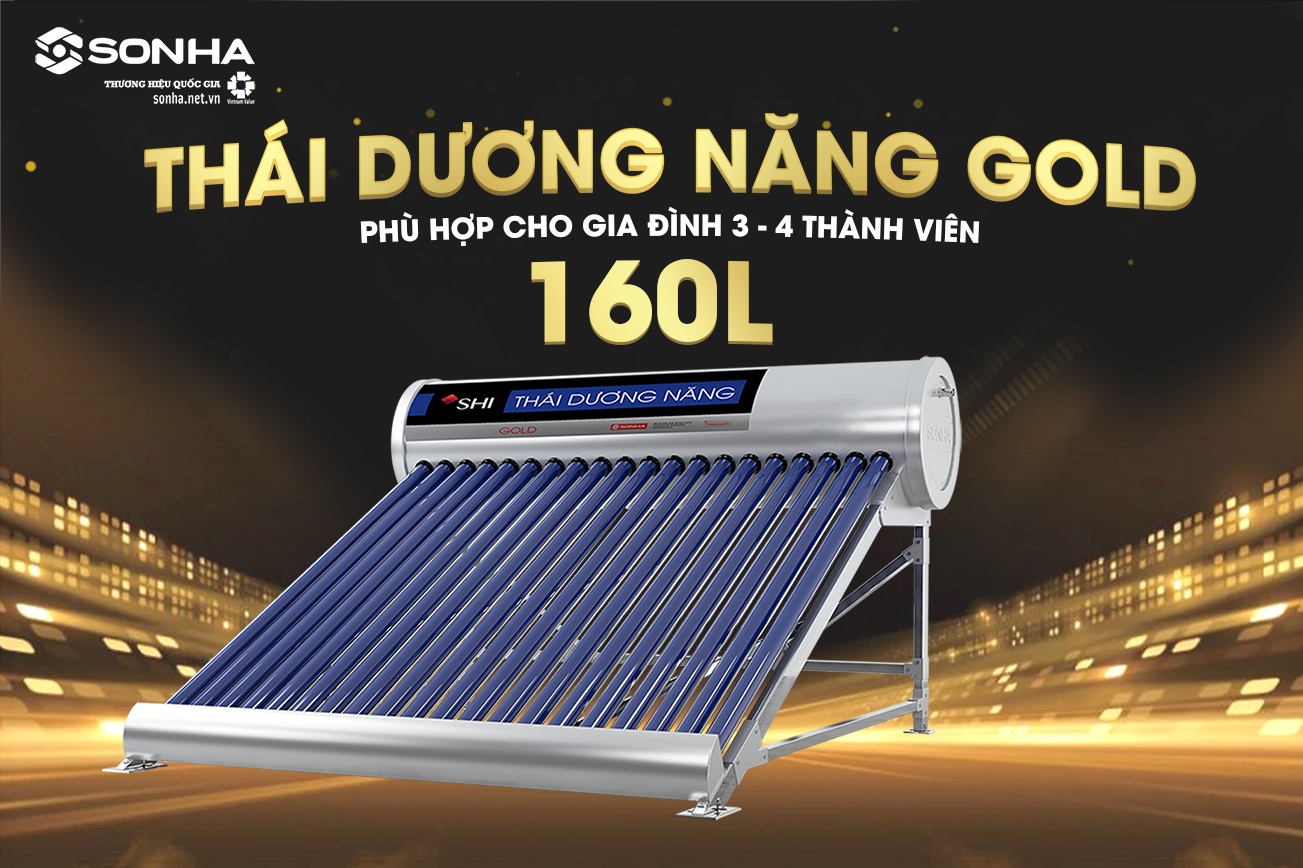 Thái dương năng Sơn Hà Gold 160l