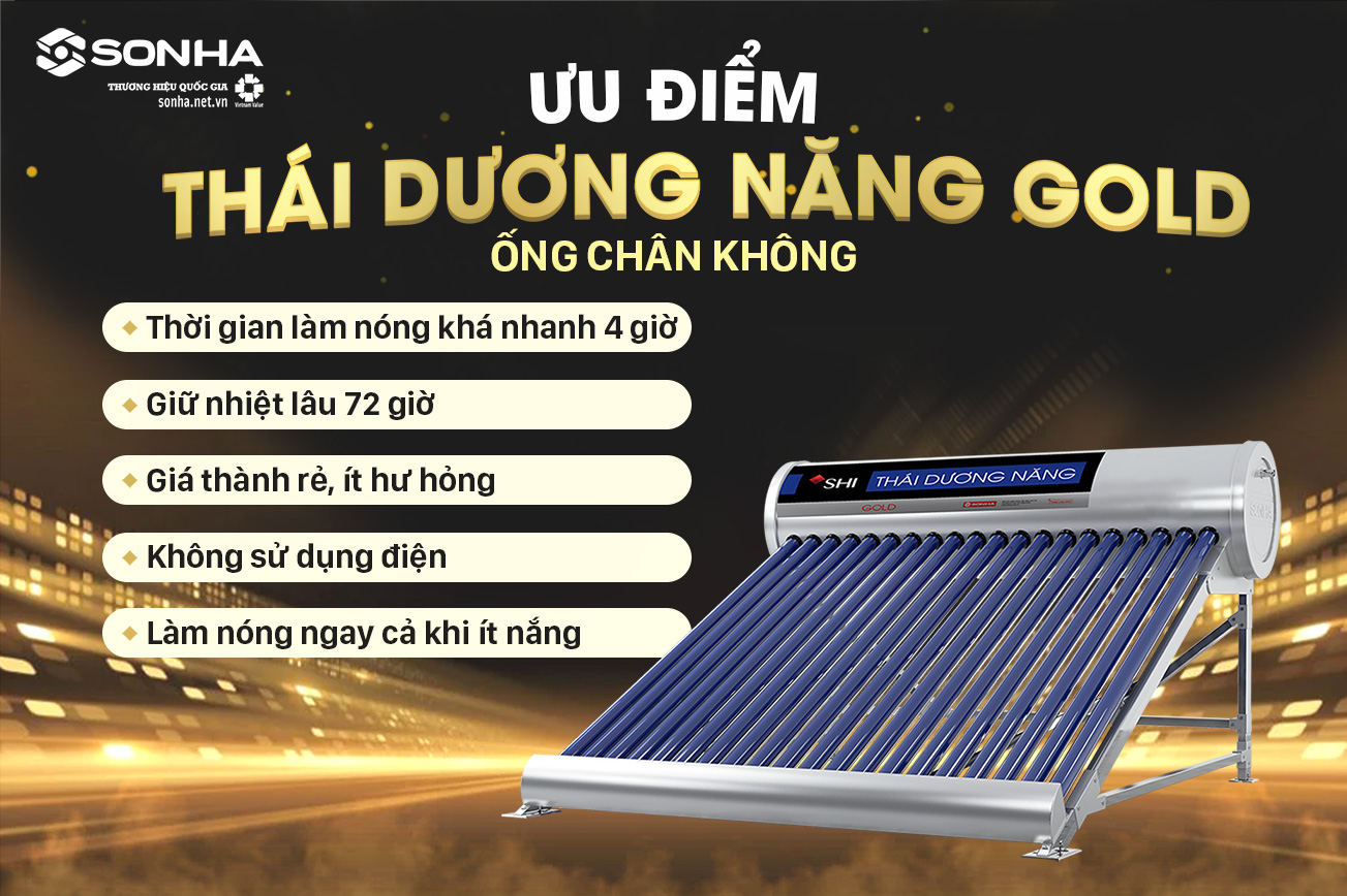 4 ưu điểm bình nóng lạnh năng lượng mặt trời Gold ống chân không 