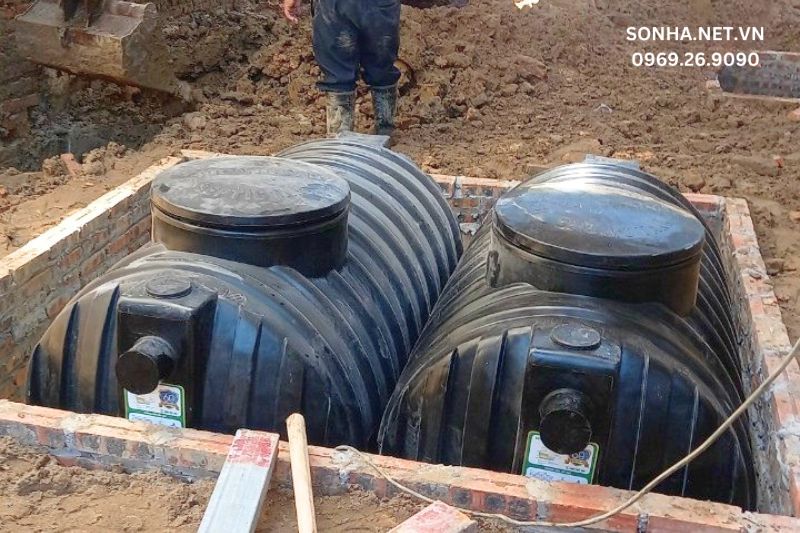 Hình ảnh lắp đặt thực tế bể tự hoại Septic
