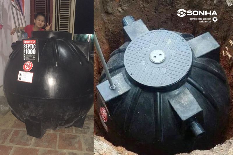 Hình ảnh lắp đặt thực tế bể tự hoại Septic