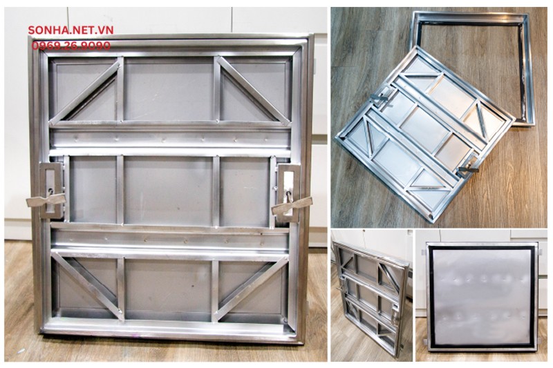 Ảnh lắp đặt thực tế nắp bể ngầm inox âm sàn