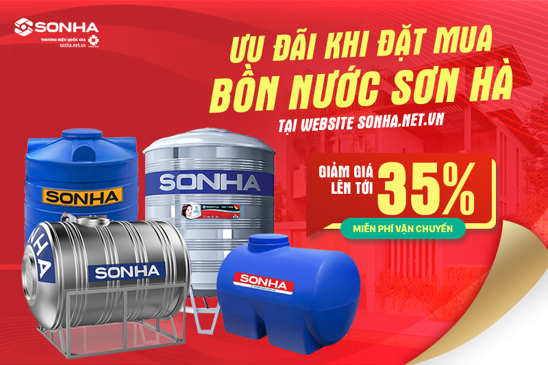 Ưu đãi khi mua bồn nước Sơn Hà tại website Sonha.net.vn