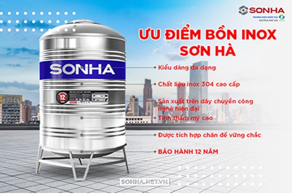 Ưu điểm bình inox đựng nước Sơn Hà