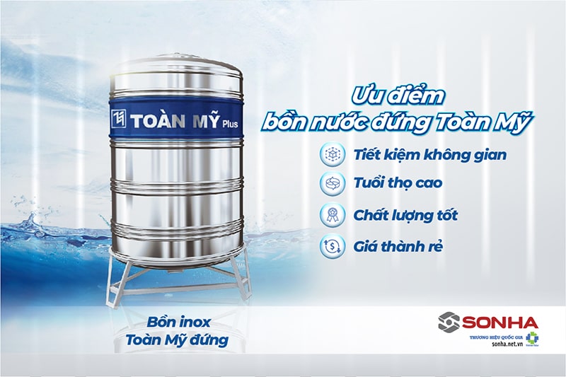 Ưu điểm bồn nước Toàn Mỹ đứng