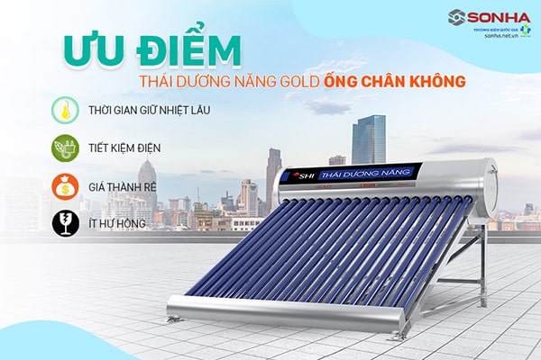 Ưu điểm bình nước nóng năng lượng mặt trời Sơn Hà ống chân không