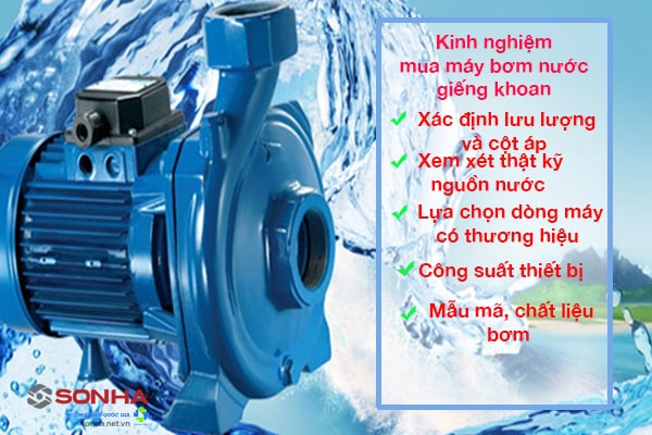 Kinh nghiệm mua máy bơm nước giếng khoan gia đình 