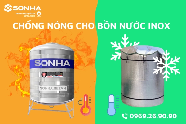 Cách chống nóng bồn nước inox hiệu quả