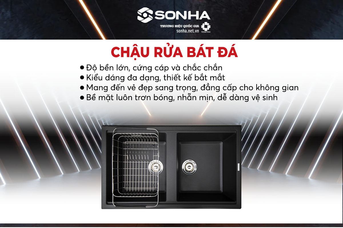 Ưu điểm bồn rửa chén bằng đá