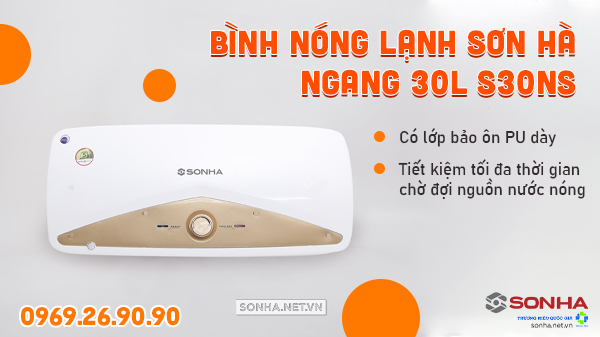 Bình nóng lạnh ngang 30L