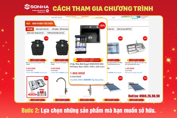 Bước 2: Lựa chọn những sản phẩm muốn mua. 