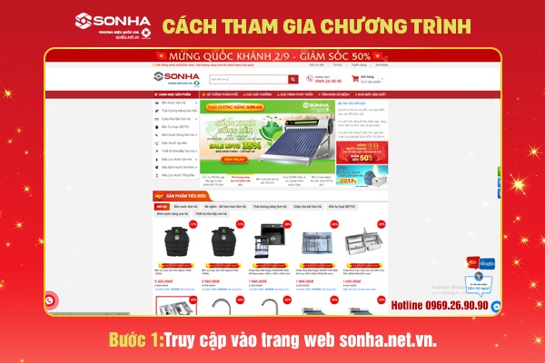 Bước 1: Khách hàng truy cập vào website: https://sonha.net.vn