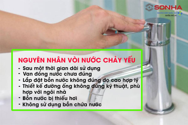 Nguyên nhân vòi nước chảy yếu