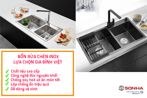 Ưu điểm bồn rửa chén inox 