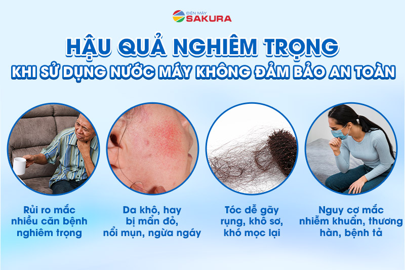 Hậu quả nghiêm trọng khi sử dụng nguồn nước máy không đảm bảo chất lượng