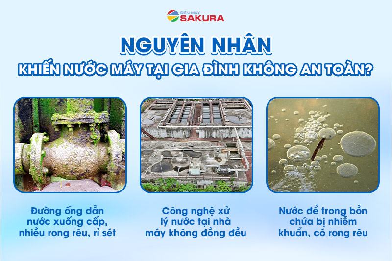 Nguyên nhân khiến nước máy tại các hộ gia đình không đảm bảo an toàn
