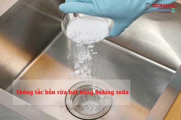 Thông tắc bồn rửa chén bằng baking soda
