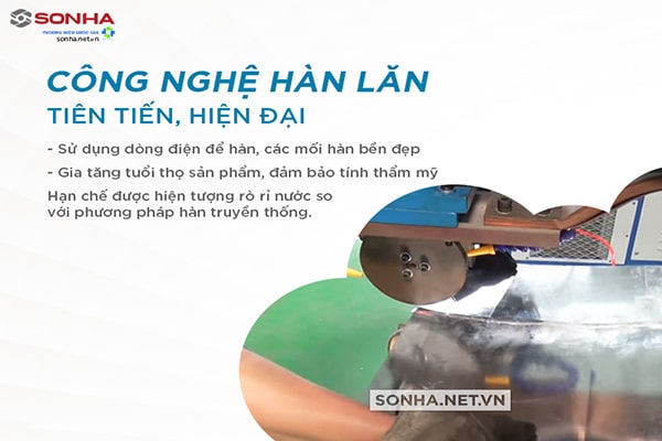 Cả hai bồn inox Sơn Hà và Tân Á Đại Thành đều sử dụng công nghệ hàn lăn tiên tiến, hiện đại