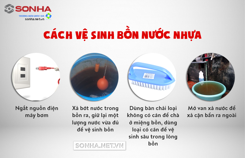 cách vệ sinh bồn nước nhựa sơn hà tại nhà