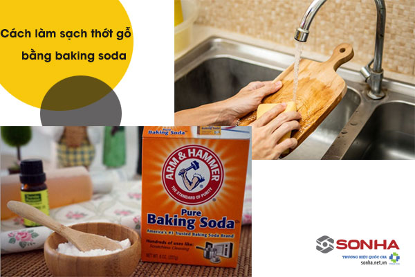 Làm sạch thớt gỗ bị mốc bằng baking soda