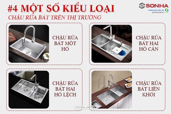 Một số kiểu loại chậu rửa bát phổ biến trên thị trường hiện nay