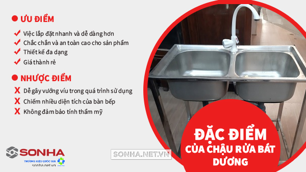 Ưu, nhược điểm chậu rửa bát dương bàn